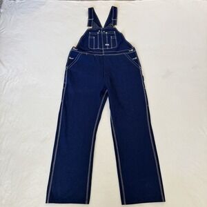 Big Smith Denim Overalls 42x32 Carpenter Workwear Dark Wash EUC Clean